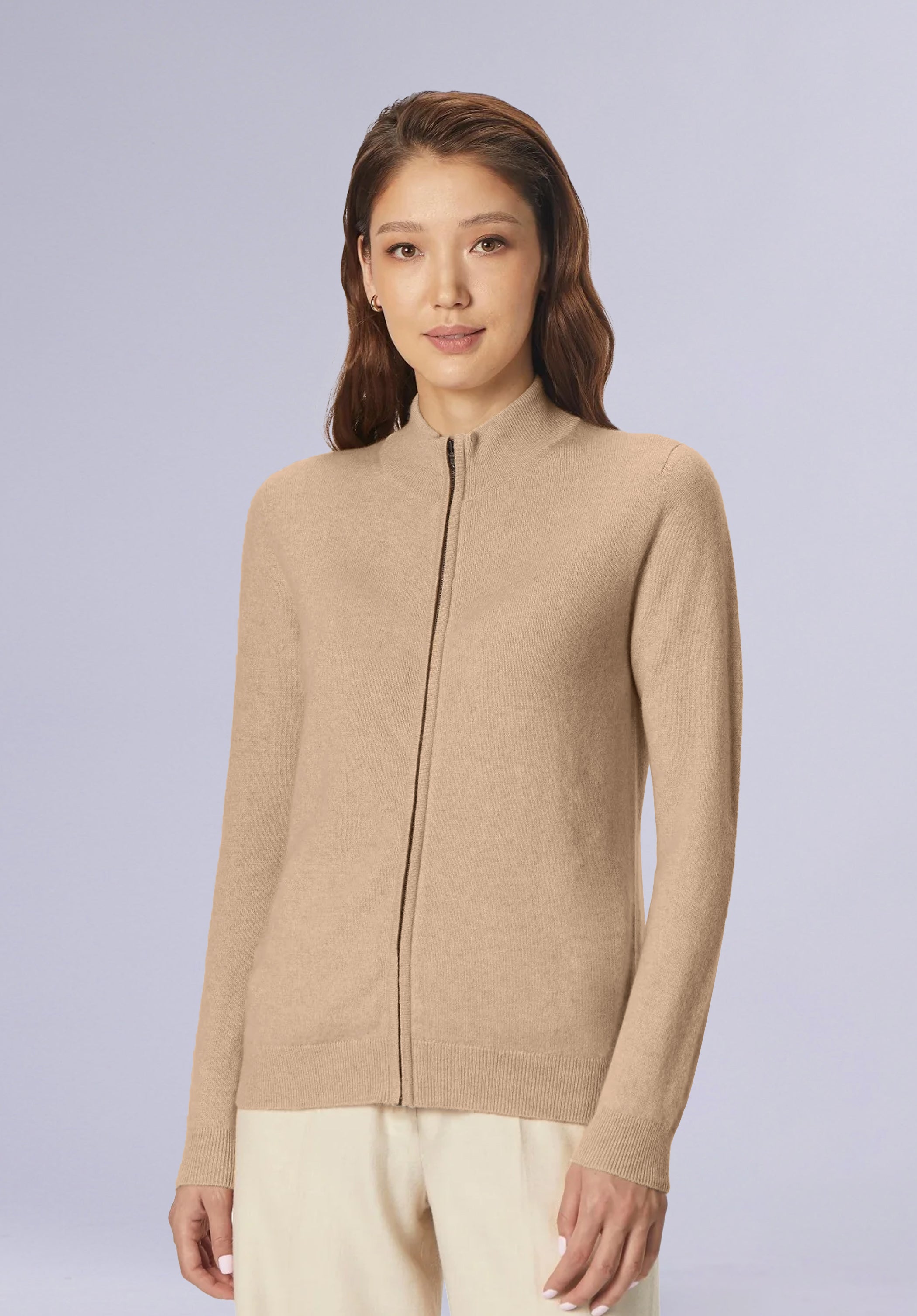 TAN MERINO CARDIGAN