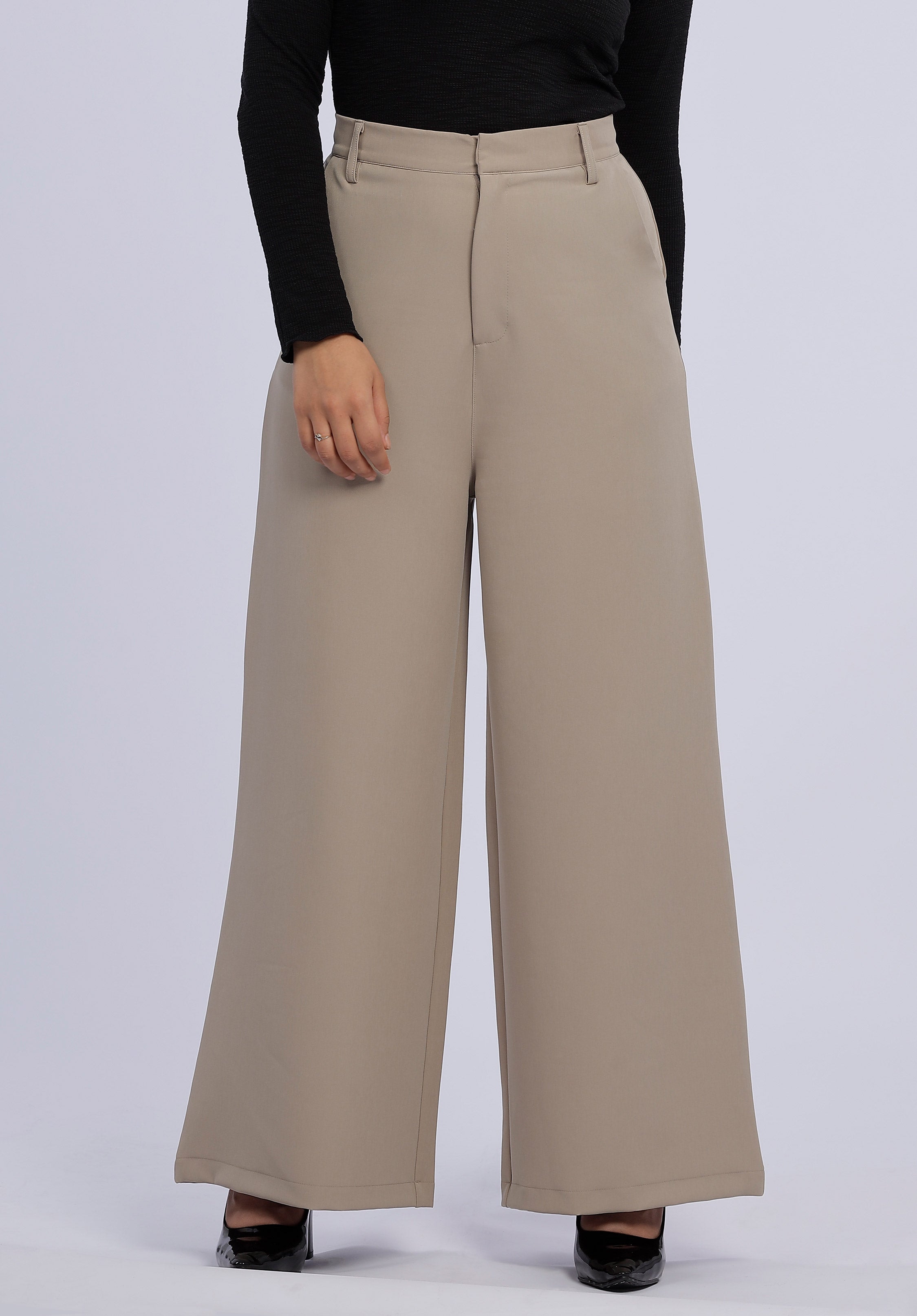 SASHA BEIGE WIDE PANTS