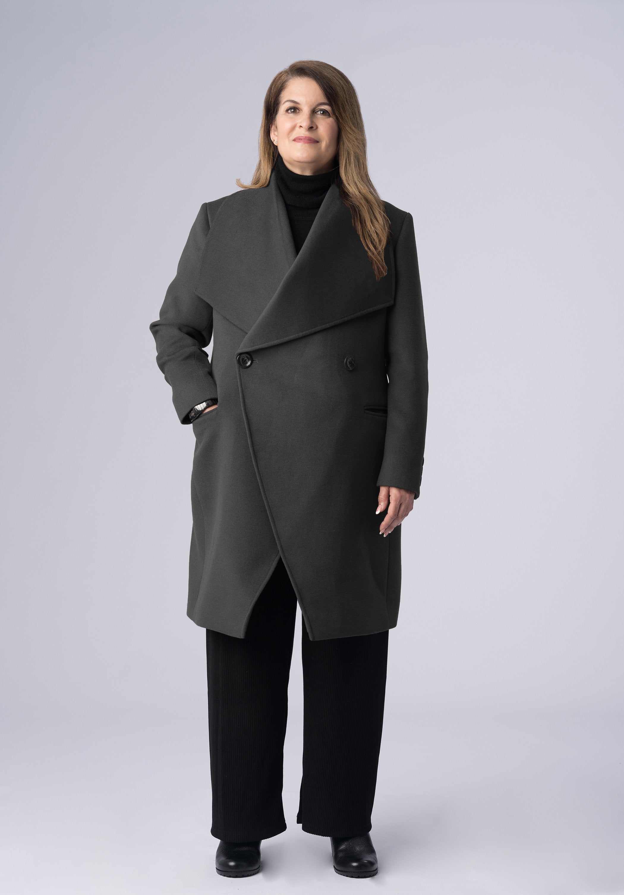 cashmere double breasted wrap-coat