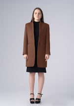 Load image into Gallery viewer, single breasted cashmere brown-blazer
