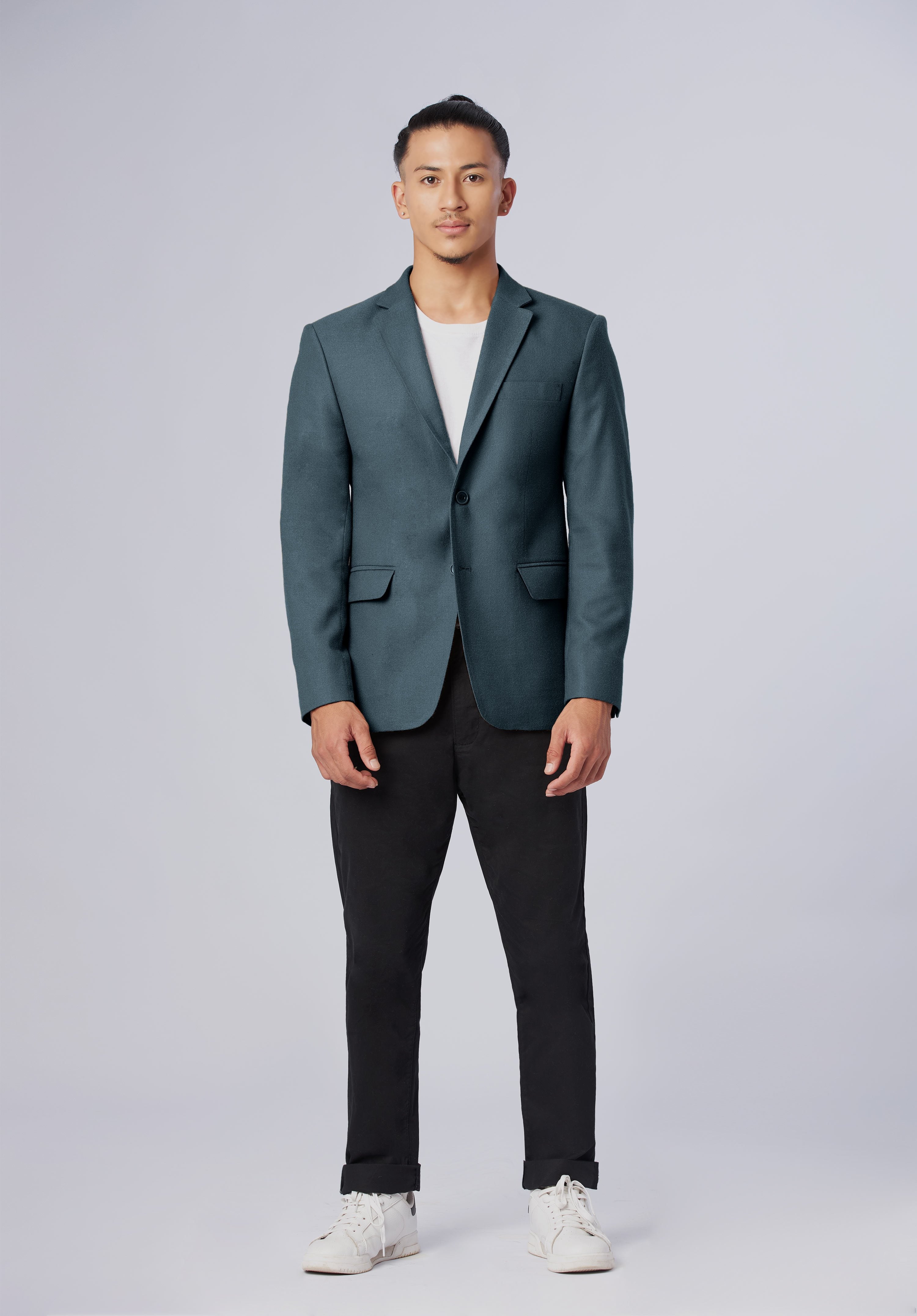 single breasted-cashmere blazer-men