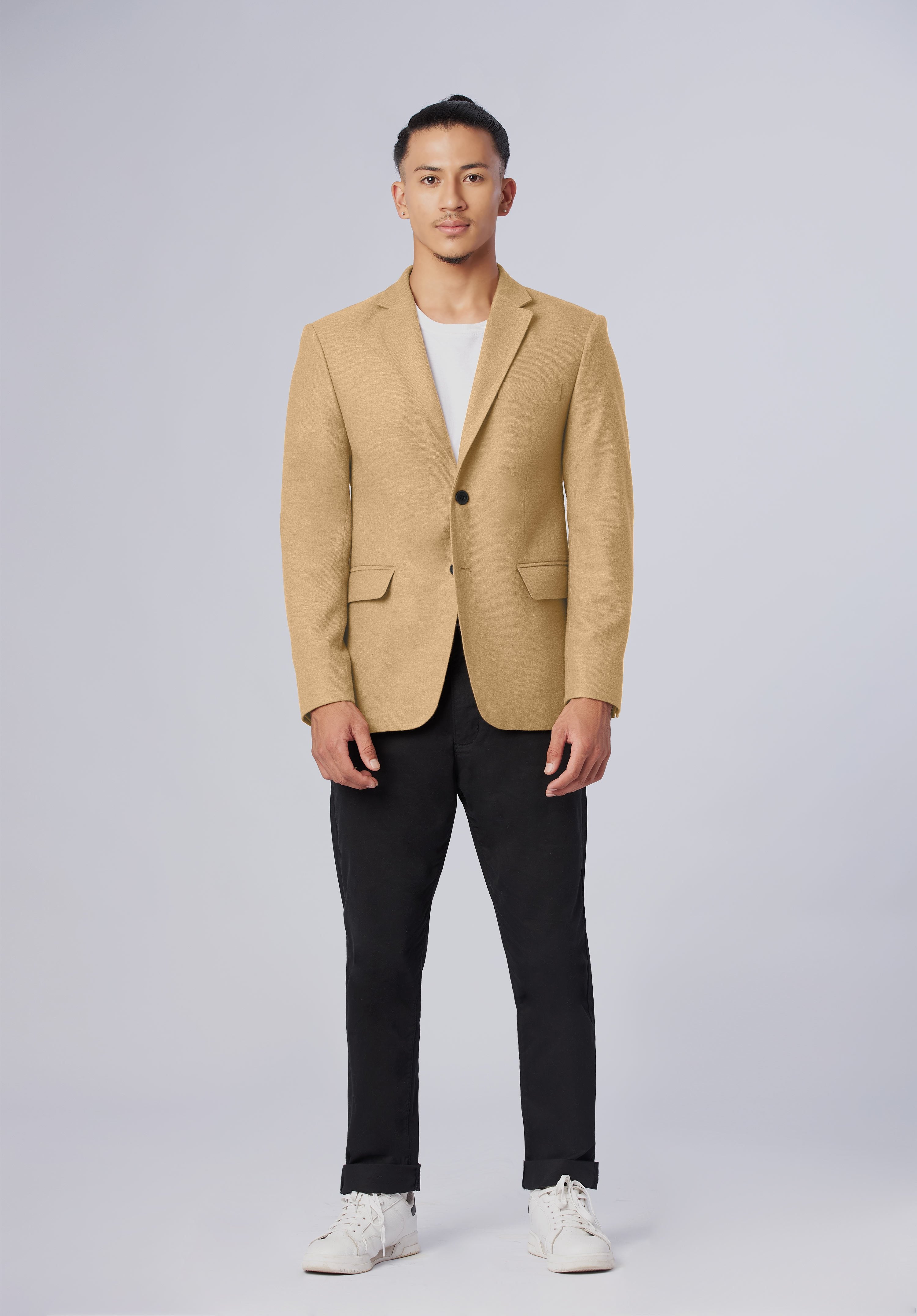 single breasted-cashmere blazer-men