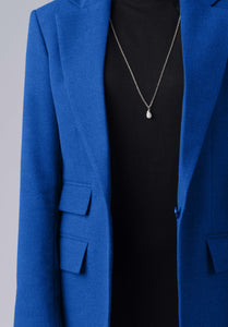 blue wool single breasted-blazer