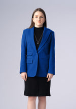 Load image into Gallery viewer, blue wool single breasted-blazer
