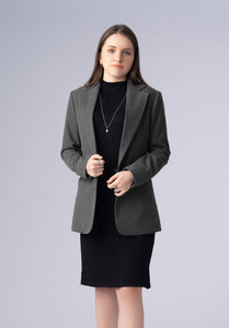 blue wool single breasted-blazer